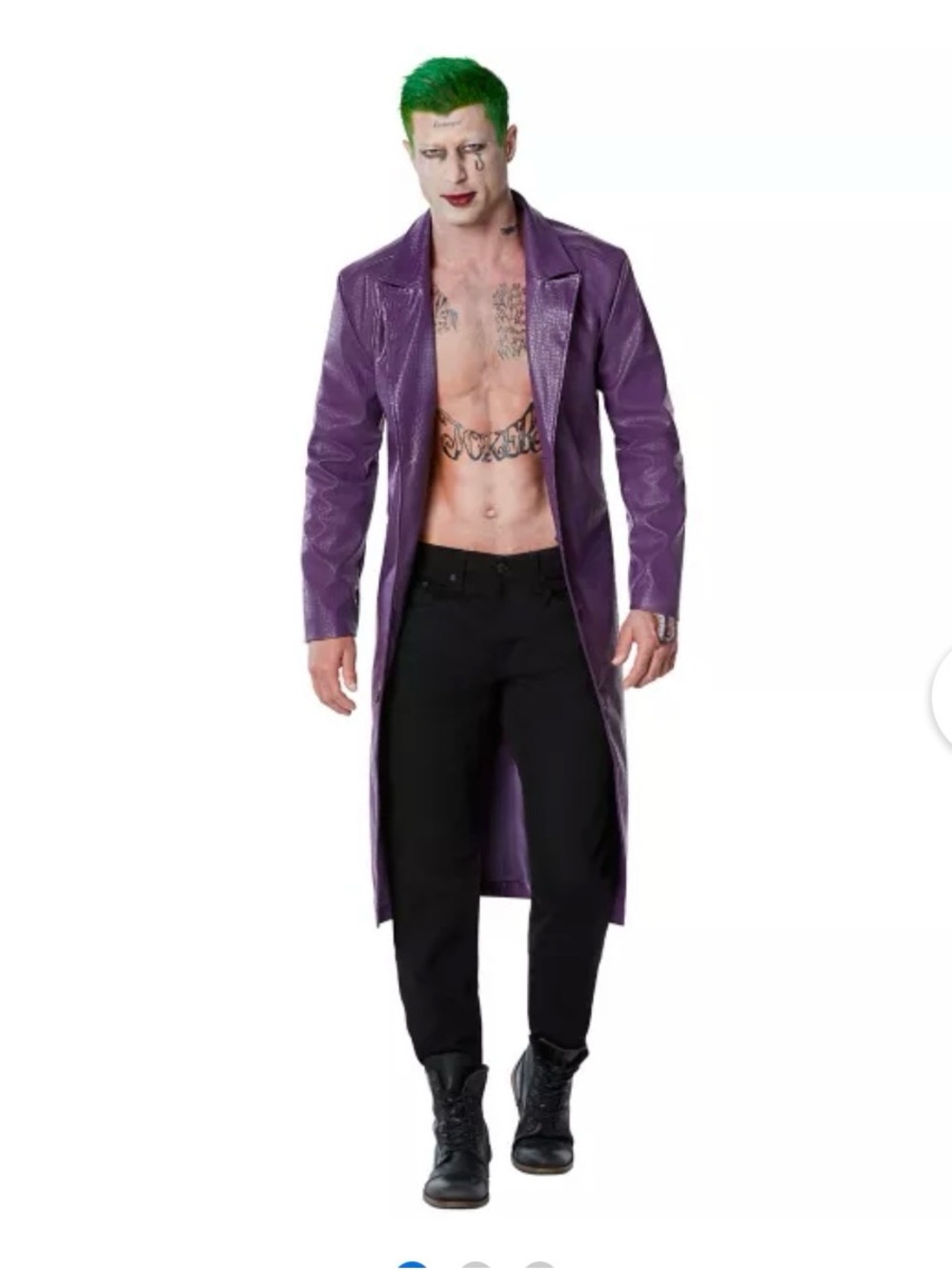 Suicide Squad Purple Men's Long Trench Coat